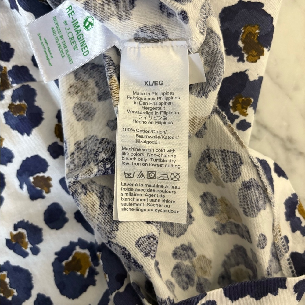 J.Crew Floral Leopard Print Turtleneck Top – XL – 100% Cotton - Picture 10 of 11